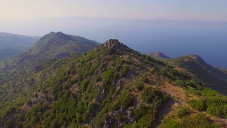 Antena:-Región-Montañosa-De-La-Isla-De-Lesbos,-Grecia