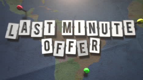 last minute offer on world map with point of visit