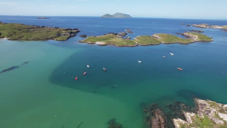 Blue-sea-summer's-day-Wild-Atlantic-coast-Republic-of-Ireland-drone-aerial-view