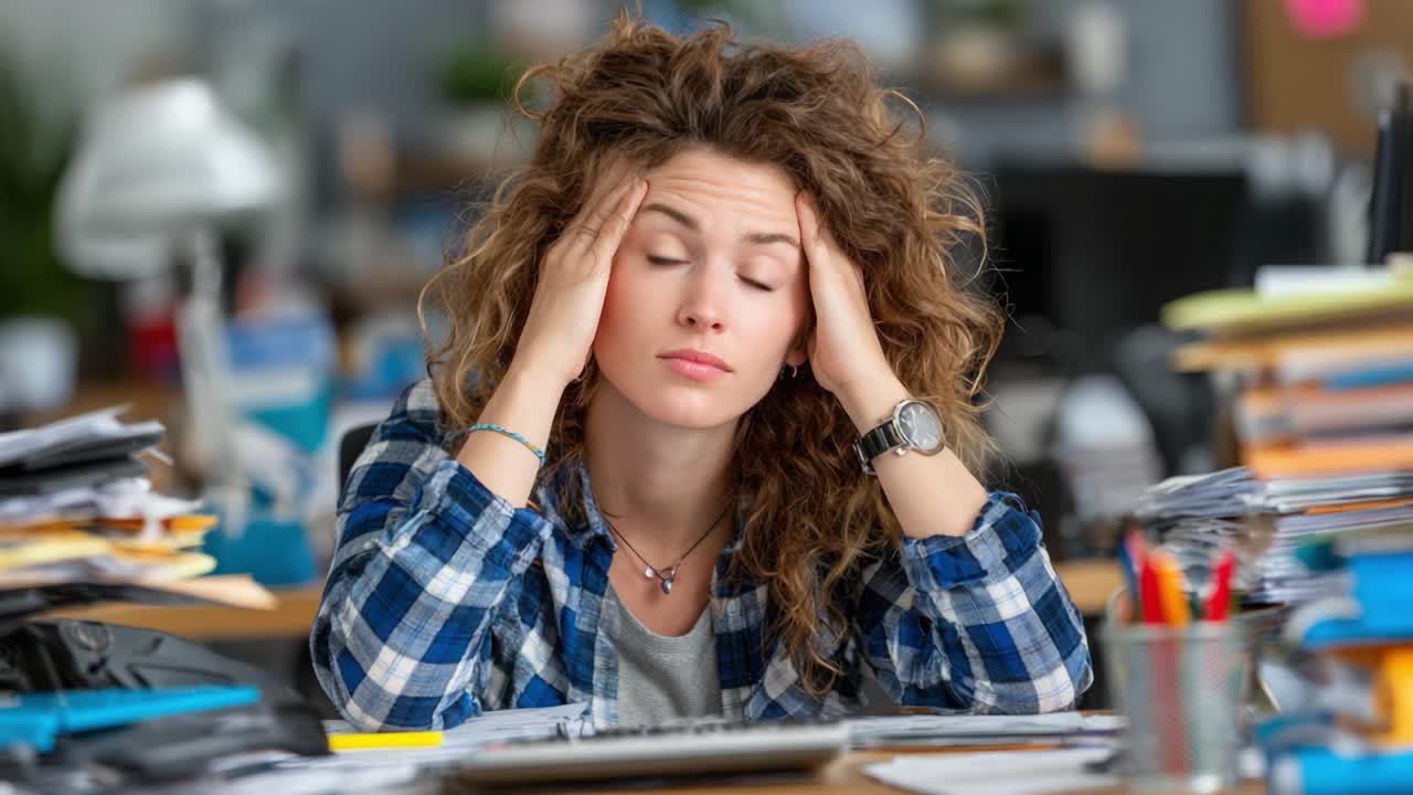 A Frustrated Individual Struggles with Overwhelming Workload and Disorganization, Capturing the Essence of Modern Life's Stress and Challenges