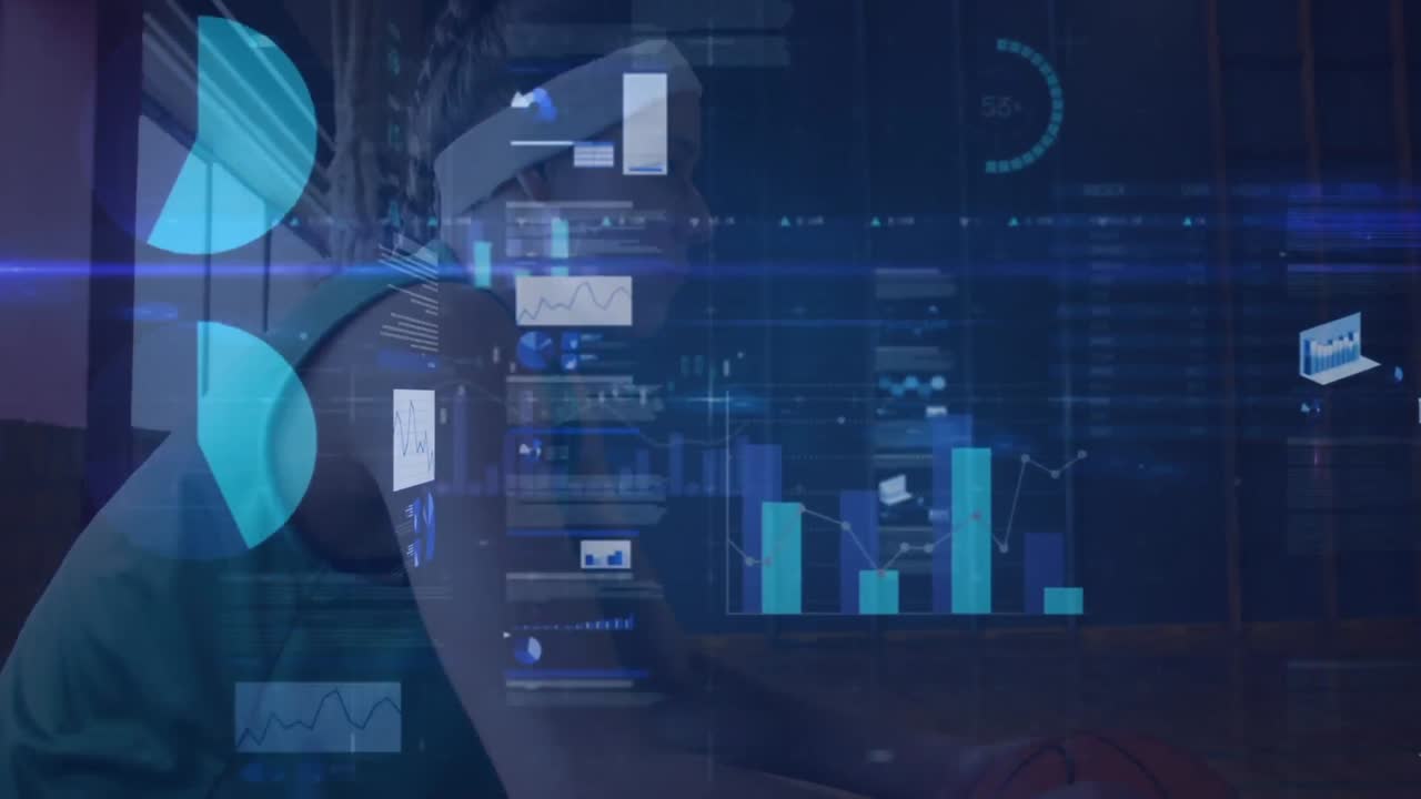 animación de estadísticas y procesamiento de datos sobre el jugador de baloncesto