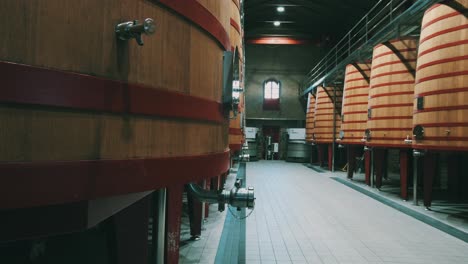 rioja, spain. huge barrels in the wine cellar