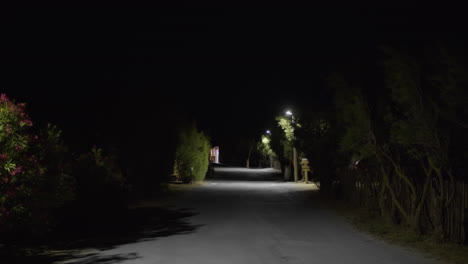 dark country road at night