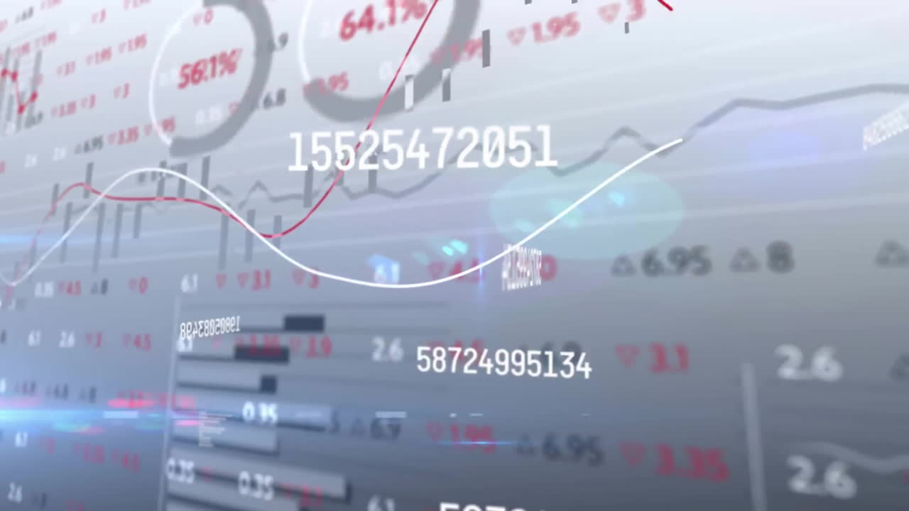 회색 바탕에 데이터 처리 및 통계의 애니메이션