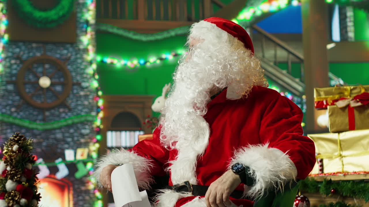 산타클로스가 크리스마스 목록을 확인하고