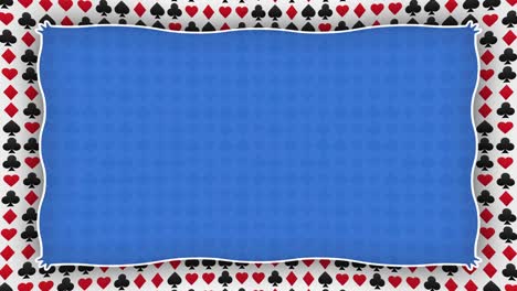 cartas de juego trajes corazones diamantes palos picas marco fondo animado
