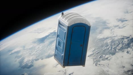 portable street wc toilet cabin on earth orbit