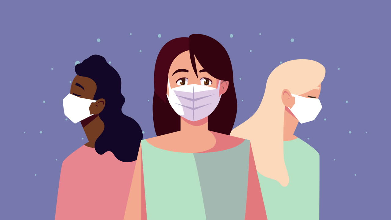 interracial women using face masks for covid19