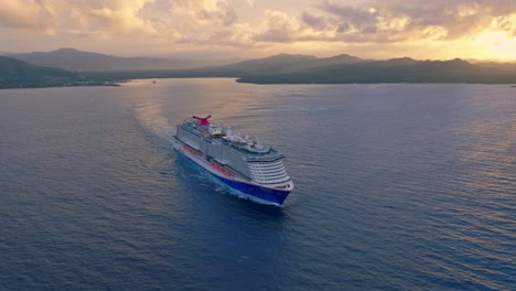 carnival cruise ship sailing across the north atlantic ocean in puerto plata, dominican republic