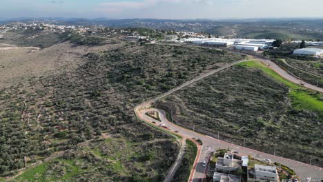 Isolated-panoramic-beautiful-aerial-drone-4K-video-of-Sal'it-Israeli-settlement--Israel