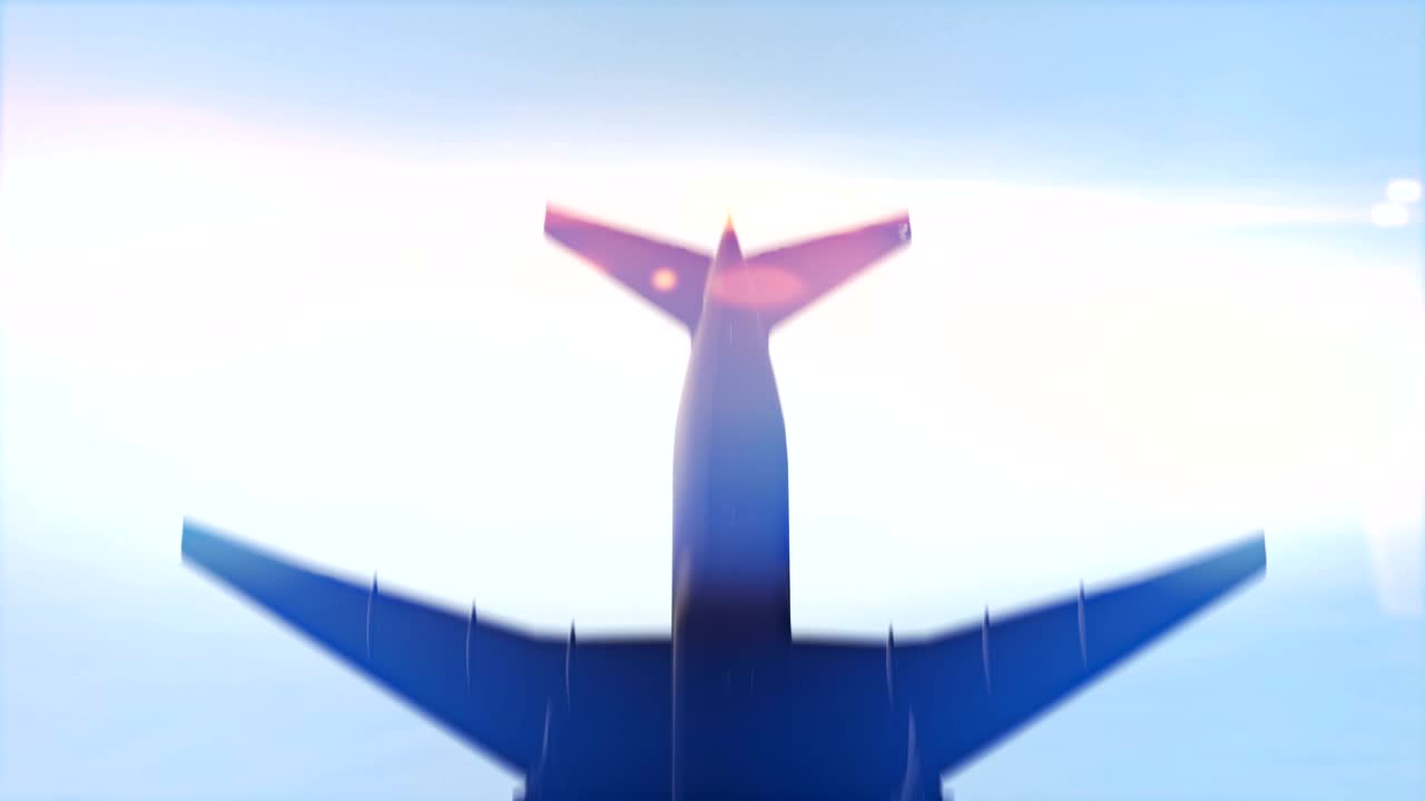 avión pasando por encima de la cabeza en cámara lenta.