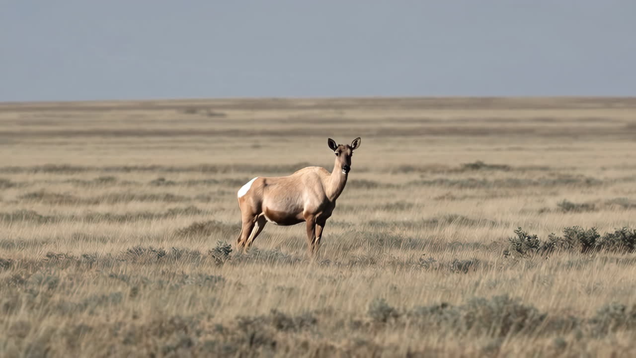 A Plains Antelope in a Grassy Field