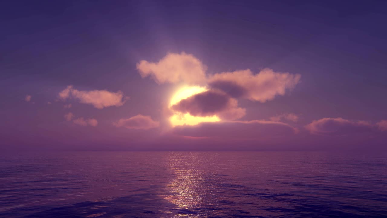 puesta de sol sobre el océano 4k