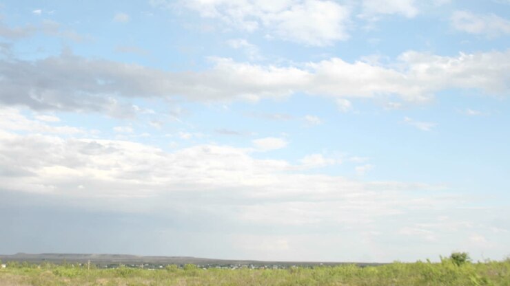 White clouds pass over the Texas plains