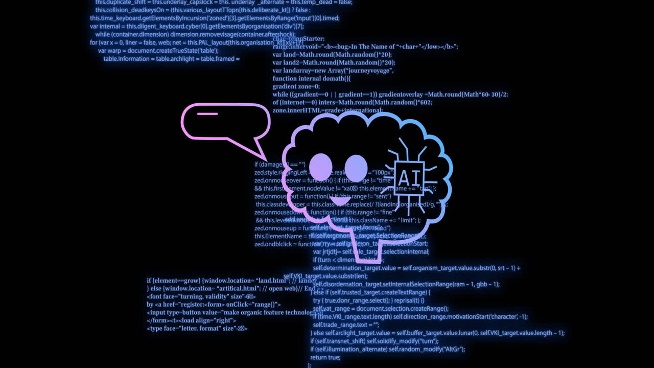 animación del procesamiento de datos de la ia a través de chat bot y placa de circuitos informáticos