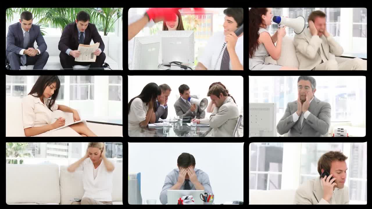 비즈니스에서 스트레스의 개념을 소개하는 애니메이션