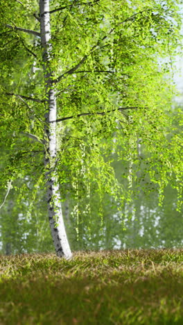 a beautiful birch tree forest