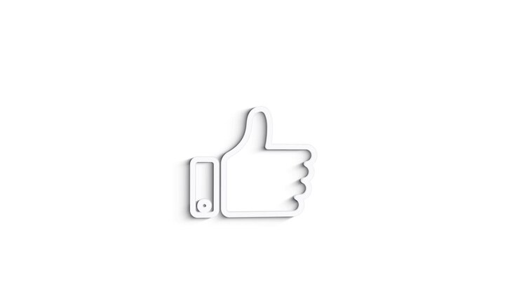 Design di icona 3D con ombra per social media isolato su sfondo bianco. Icona web contorno. Motion graphics