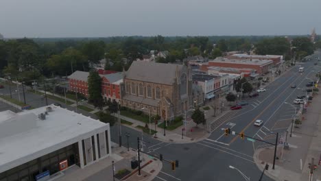 Langsamer-Vorstoß-In-Eine-Alte-Traditionelle-Kirche-In-Vineland,-New-Jersey