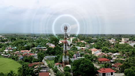 torre de radio aérea que lo rodea a una altura de 4k