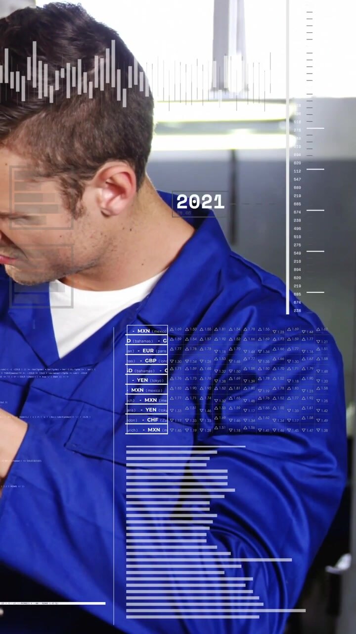 HUD-overlay vises, udløser teknologisk skift, hoved- og skuldersporing, tidslinje for reparation i årevis.