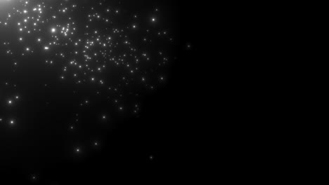 campos cinematográficos de estrellas blancas y brillos de moscas en la galaxia.