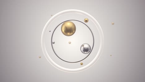 bolas de oro y plata girando. animación 3d abstracta.