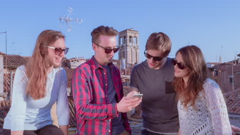 friends enjoying a view in venice