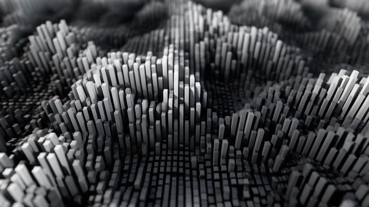 Abstract 3D Motion Background with Moving Monochrome Pillars