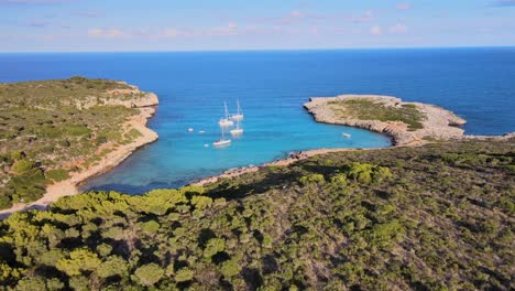 explore the serene beauty of cala varques in porto cristo, majorca. enjoy breathtaking views of turquoise waters and lush greenery surrounding the peaceful bay.