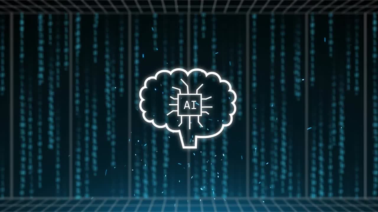 Animation of artificial intelligence text and data processing