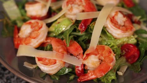 shrimp salad with parmesan and avocado