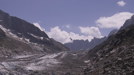 timelapse during daylight of the glacier d´argentiere, chamonix valley
