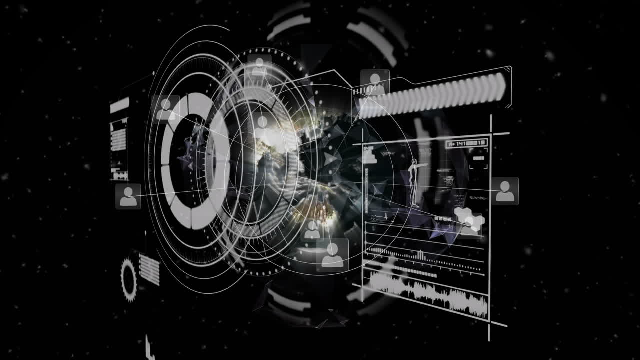 animación del escaneo del alcance y el procesamiento de datos en la pantalla
