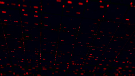 cuadrícula digital con números rojos