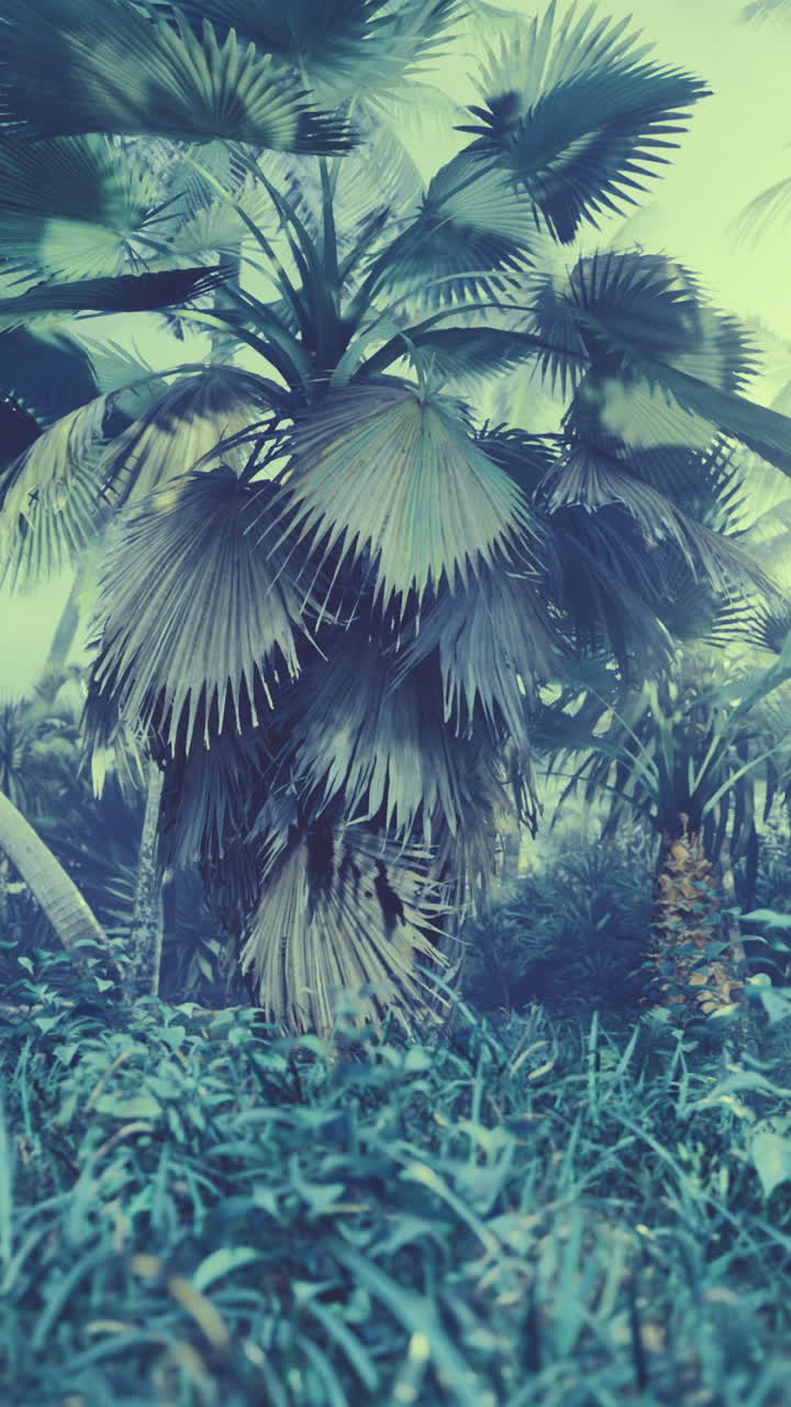Foresta pluviale incantata con vegetazione rigogliosa e atmosfera misteriosa