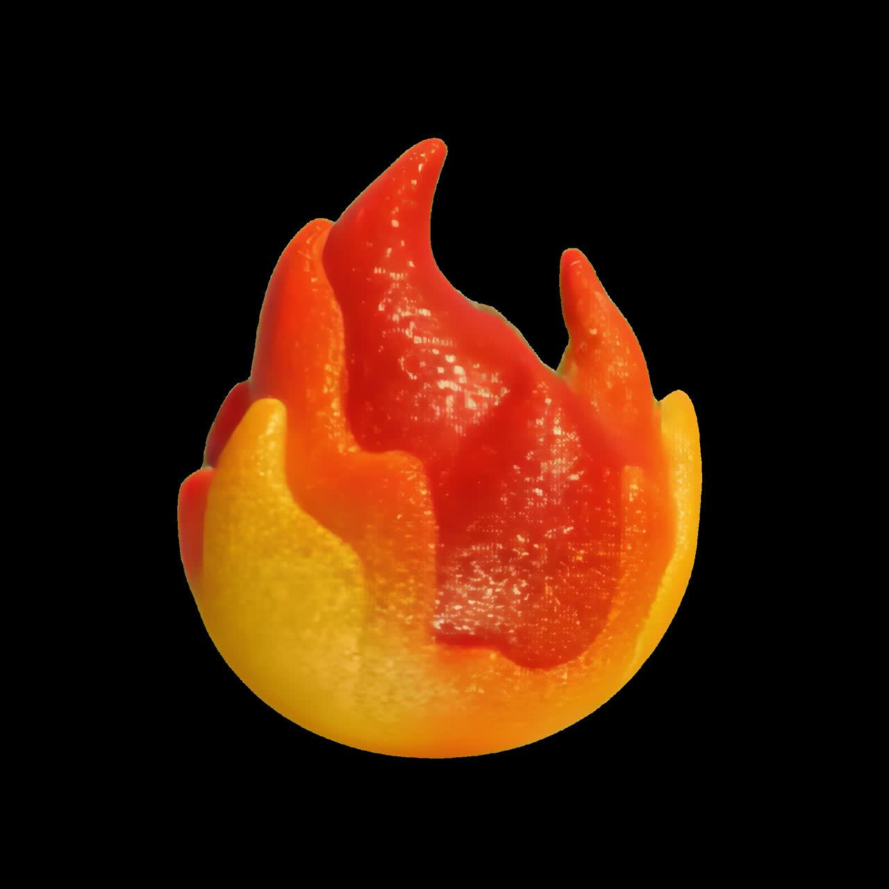 Vibrant fiery flame sculpture animation isolated asset, transparent 4K video, alpha channel, ProRes