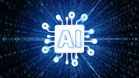 artificial intelligence ai icon digital cyber space loop technology tunnel animation ai digital