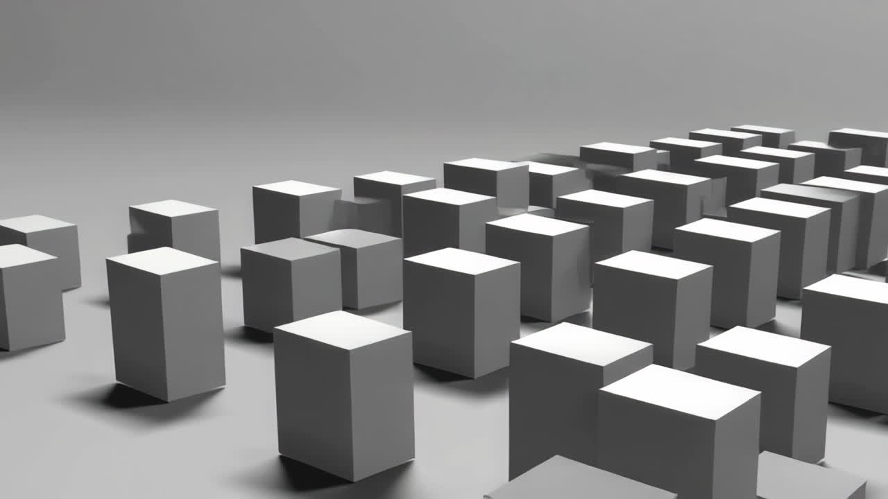 Abstract Geometric Composition of Gray Cubes