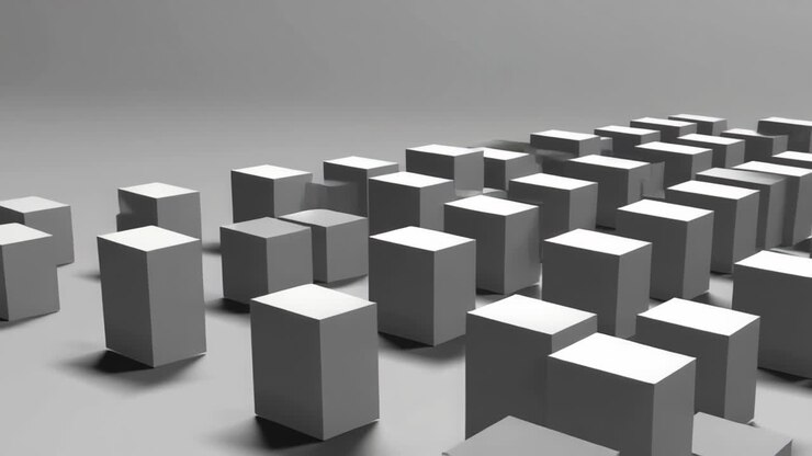 Abstract Geometric Composition of Gray Cubes