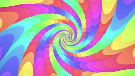 el fondo colorido del arco iris, el túnel de curva en espiral, la animación hipnótica psicodélica en 3d.
