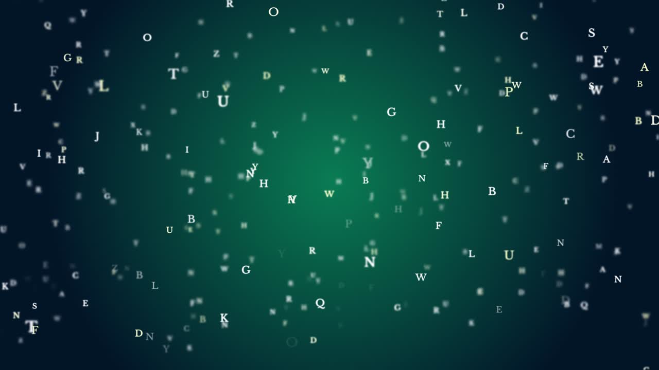 Sfondo animato in loop 4K astratto con formule matematiche digitali creative su schermo verde
