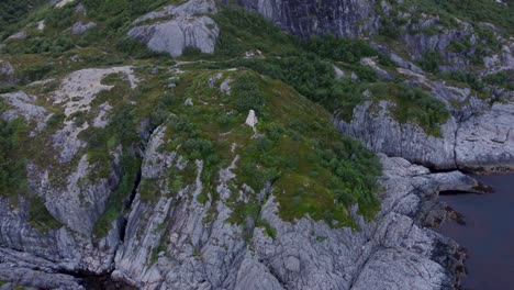 flying at the coast of nesland flying over a hill next to the sea