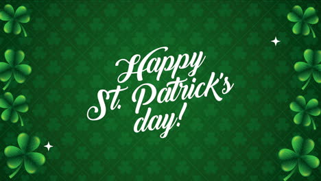 st patricks day animated card with lettering and clovers