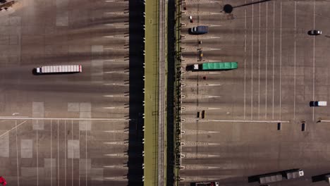 Vehicles-on-highway-arriving-at-toll,-Argentina