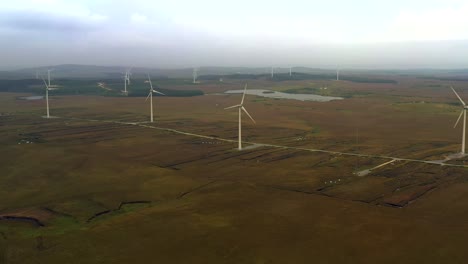 wind turbines at moycullen bogs, connemara bog complex, galway, ireland, august 2020