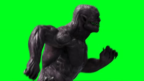 scary monster animation. phisical, motion, blur. realistic 4k animation. green screen