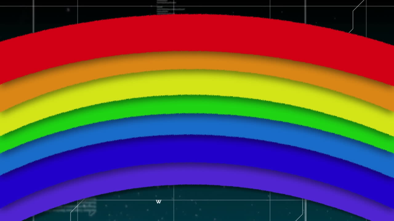 animación del arco iris del orgullo sobre el procesamiento de datos