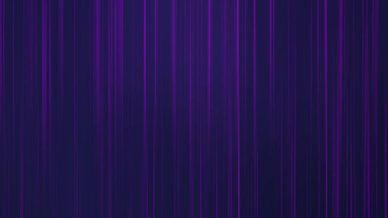 Loopable animation of vertical purple light beams gracefully shifting side to side against a dark backdrop - futuristic and atmospheric vibe, ideal for tech, sci-fi, or abstract-themed visuals