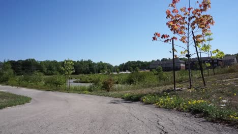 walking trail path in suburbs community